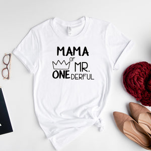 Cut Out "Mom, Dad of Mr. Onederful" 1st Birthday Family Shirts