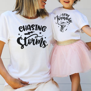 "Storm Chaser & Little Tornado" Mommy & Me Matching Tees