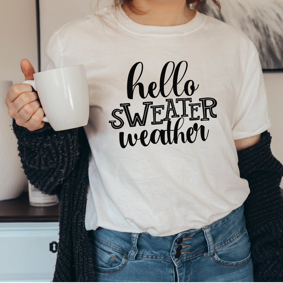 "Sweater Weather" Autumn Halloween T-Shirt
