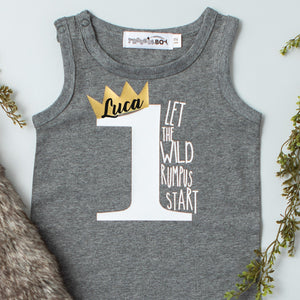 "Wild Rumpus" Slim Fit First Birthday Romper