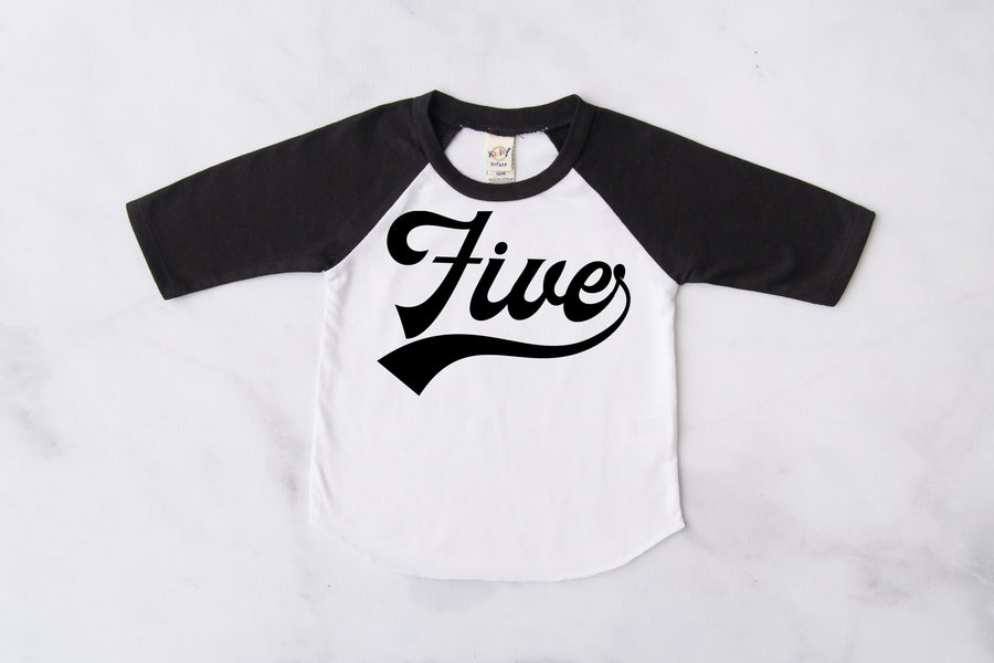 Five Baseball Raglan