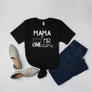 Cut Out "Mom, Dad of Mr. Onederful" 1st Birthday Family Shirts