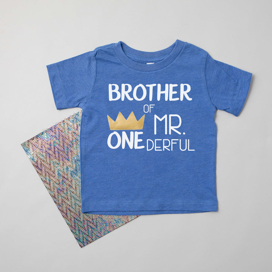 "Sibling of Mr. Onederful" 1st Birthday Brother Sister Family Shirts