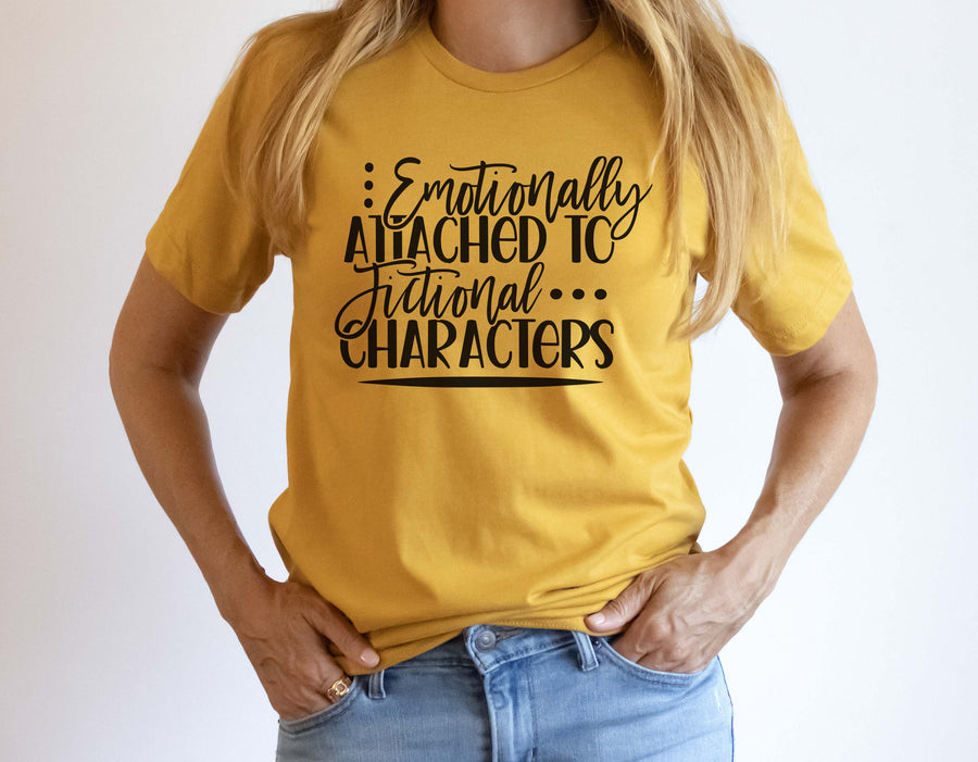 "Emotionally Attached to Fictional Characters" Reading T-Shirt