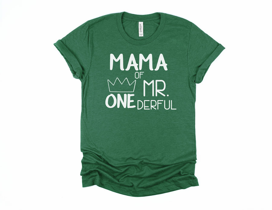 Cut Out "Mom, Dad of Mr. Onederful" 1st Birthday Family Shirts