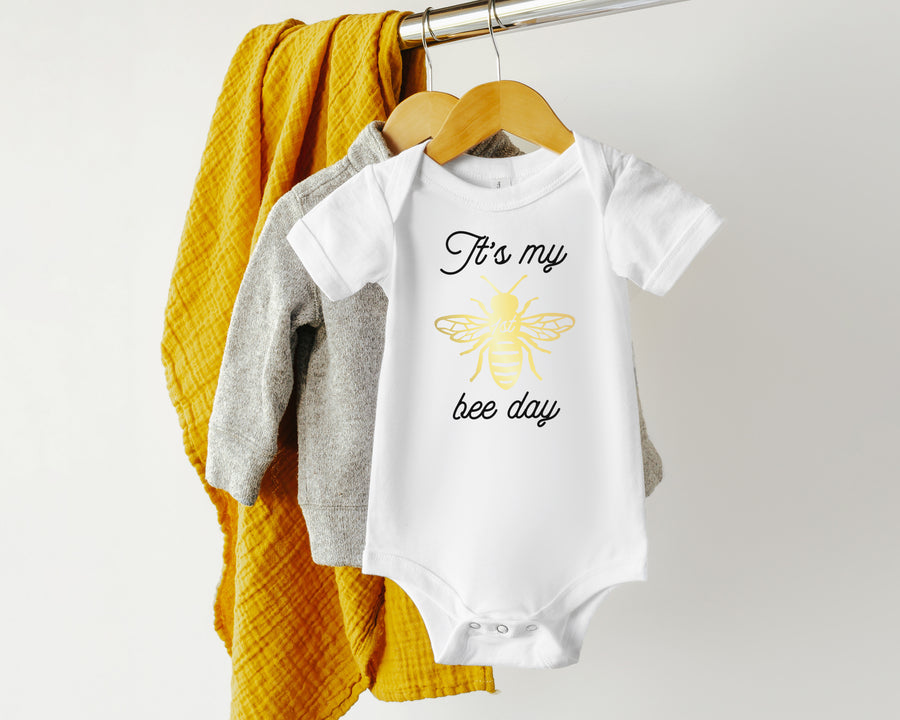 "It's My 1st Bee Day" Personalized First Birthday T-shirt/Bodysuit