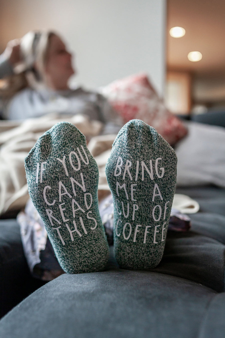 "If You Can Read This...Bring Me A Cup Of Coffee"  Socks Coffee Gift.