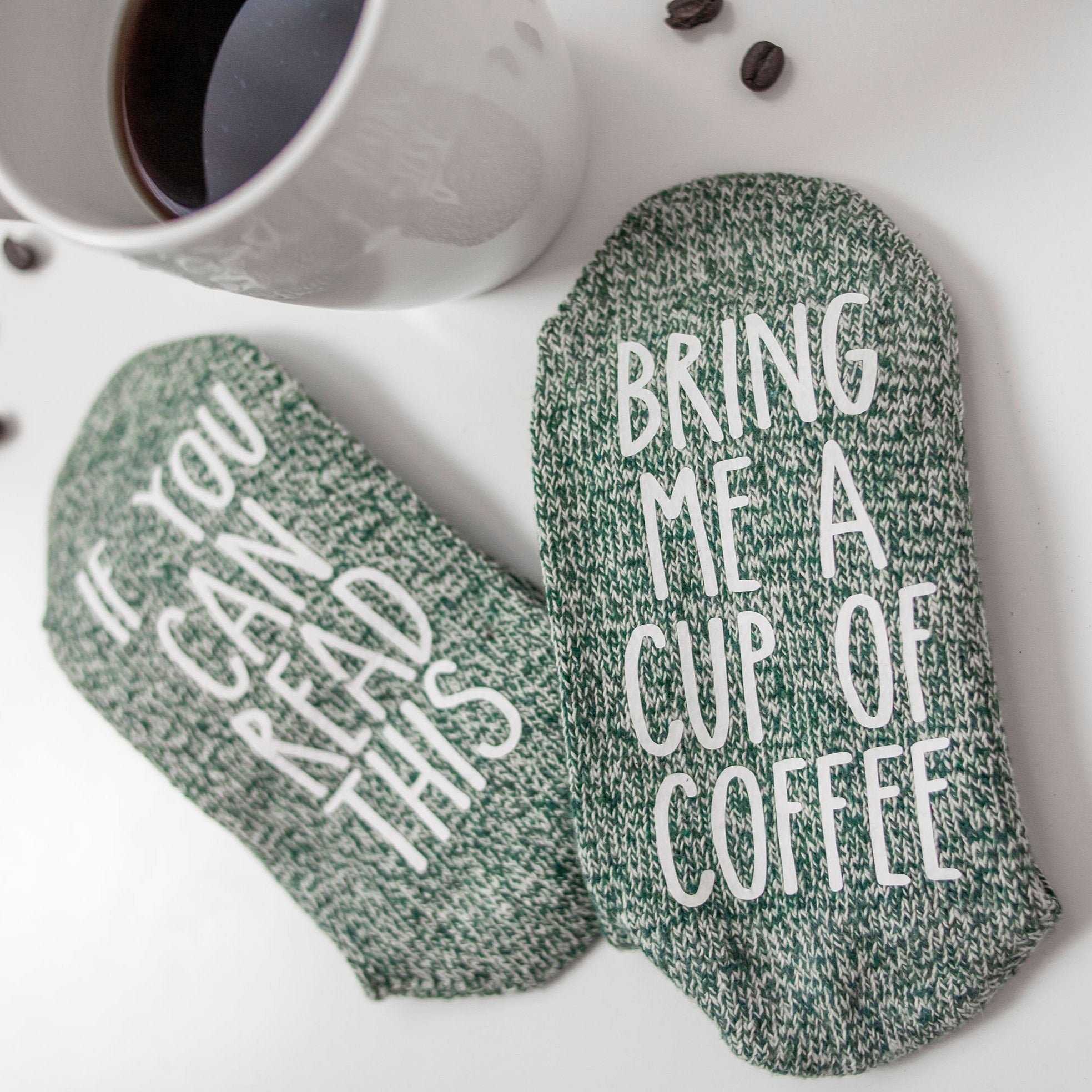 If You Can Read This,Bring Me A Cup Of Coffee Women Socks Maroon
