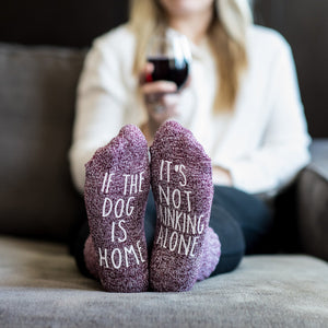"It's Not Drinking Alone...If The Cats Are Home" Socks Women's Cat Lovers Gift