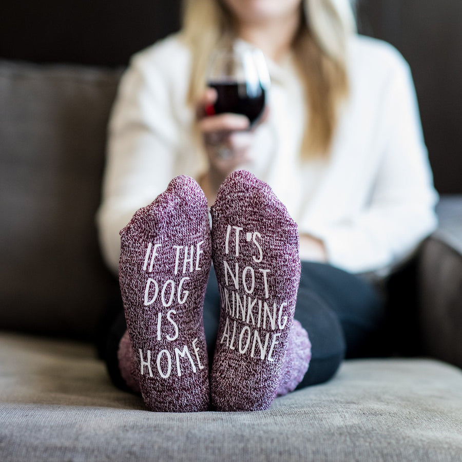 "It's Not Drinking Alone...If The Cats Are Home" Socks Women's Cat Lovers Gift