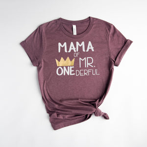 "Mom, Dad of Mr. Onederful" Custom 1st Birthday Family Shirts