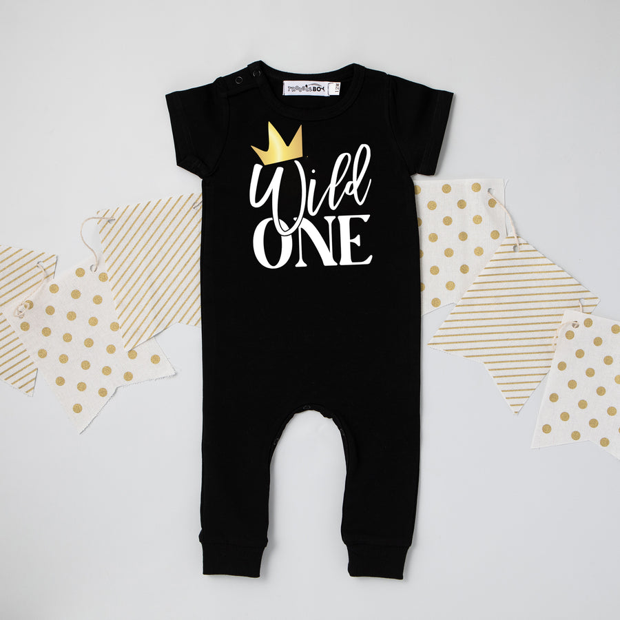 New "Wild One" Slim Fit 1st Birthday Romper