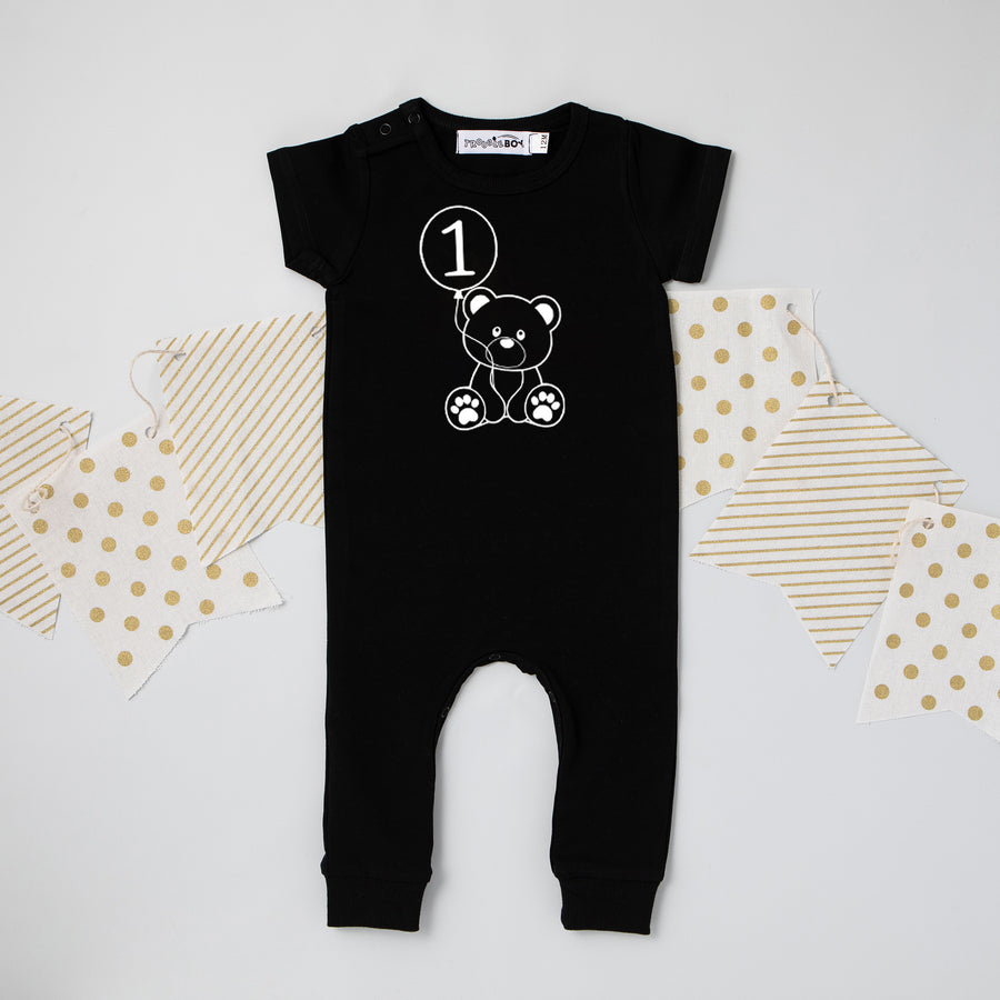 Teddy Bear Themed Slim Fit 1st Birthday Romper