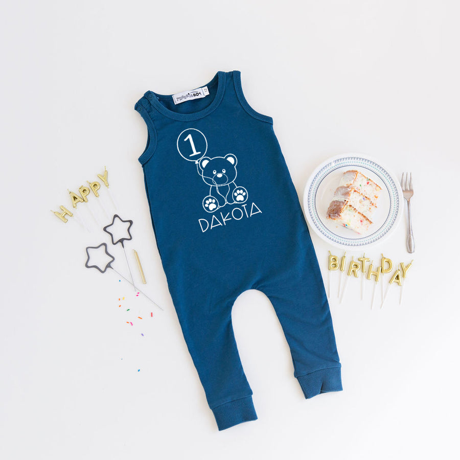 Teddy Bear Themed 1st Birthday Slim Fit First Birthday Romper