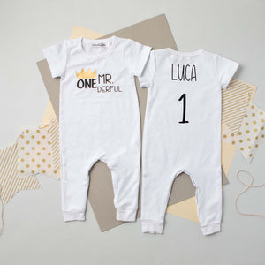 "Mr. Onederful" Slim Fit First Birthday Romper