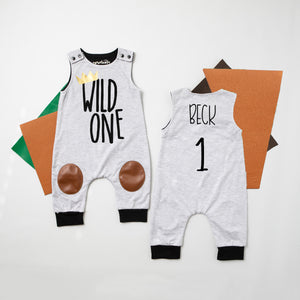 "Wild One" First Birthday Romper with Knee Patch