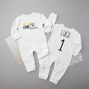 Long Sleeve Mr. Onederful First Birthday Romper