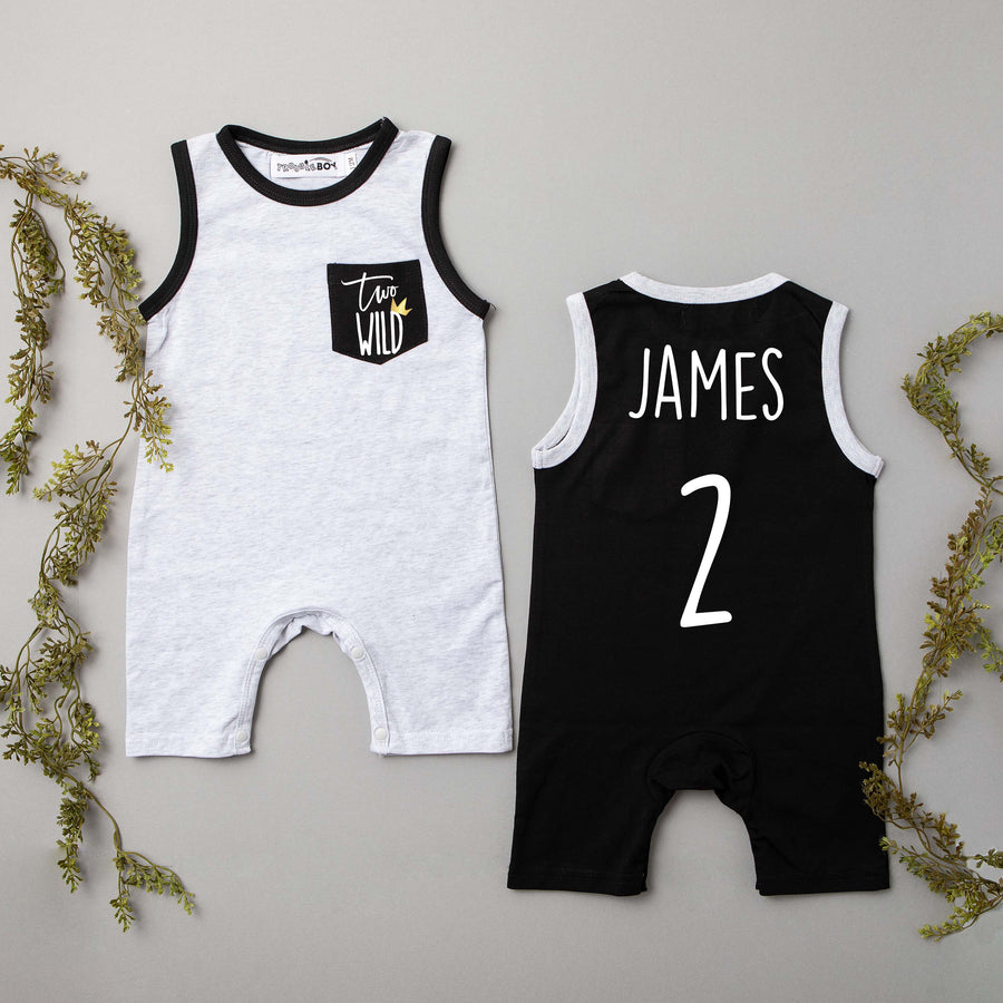 "Two Wild" 2nd Birthday Shorts Romper