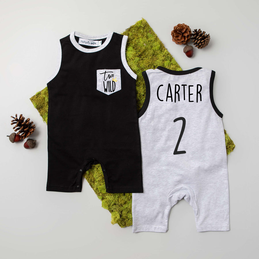"Two Wild" 2nd Birthday Shorts Romper