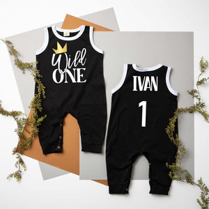 New "Wild One" First Birthday Ringed Romper