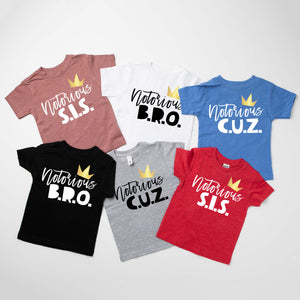 "Notorious B.R.O." Sibling 1st Birthday Toddler-Youth Shirts