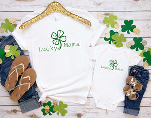 Lucky Mama & Lucky Babe Matching Saint Patrick's Day T-shirts