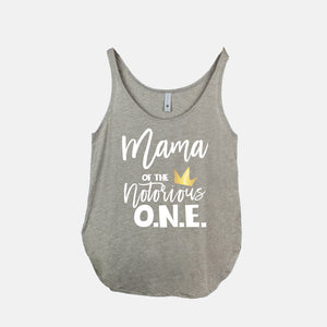 "Mama of the Notorious One" Hip Hop 1st Birthday Themed Women's Tank Top