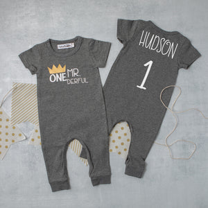 "Mr. Onederful" Slim Fit First Birthday Romper