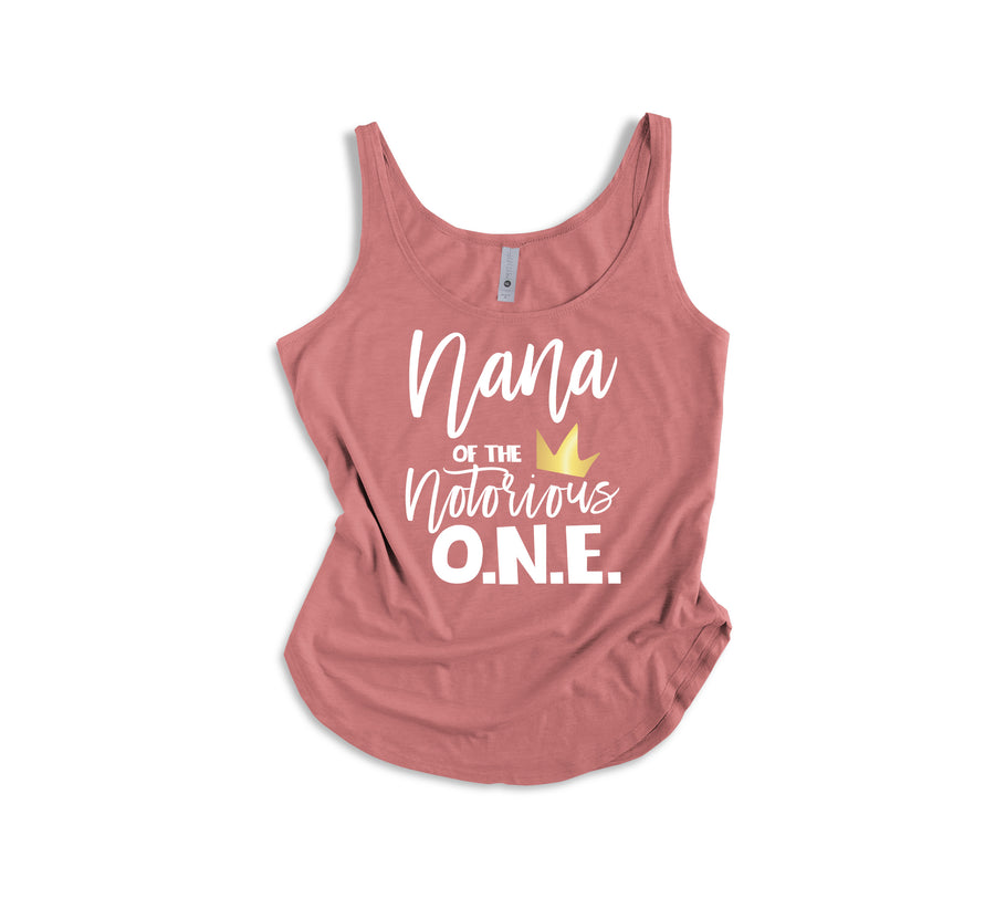 "Mama of the Notorious One" Hip Hop 1st Birthday Themed Women's Tank Top