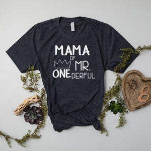 Cut Out "Mom, Dad of Mr. Onederful" 1st Birthday Family Shirts