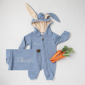 Personalized Embroidered Easter Romper with Bunny Ears