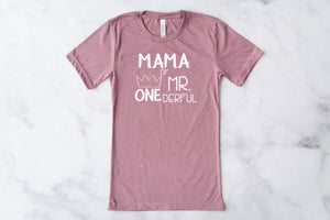 Cut Out "Mom, Dad of Mr. Onederful" 1st Birthday Family Shirts