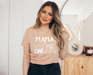 Cut Out "Mom, Dad of Mr. Onederful" 1st Birthday Family Shirts