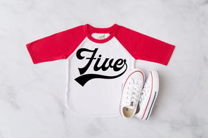 Five Baseball Raglan