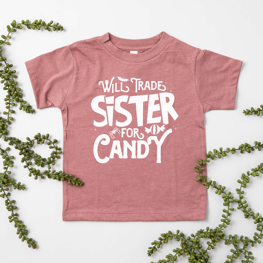 "Will Trade Sister/Brother For Candy" Kids Halloween T-shirt